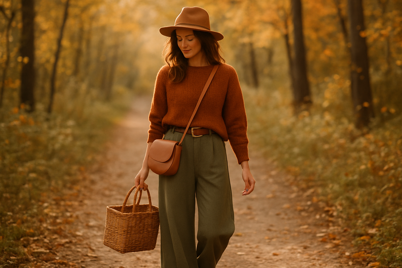 women earthy tone lifestyle fashion image