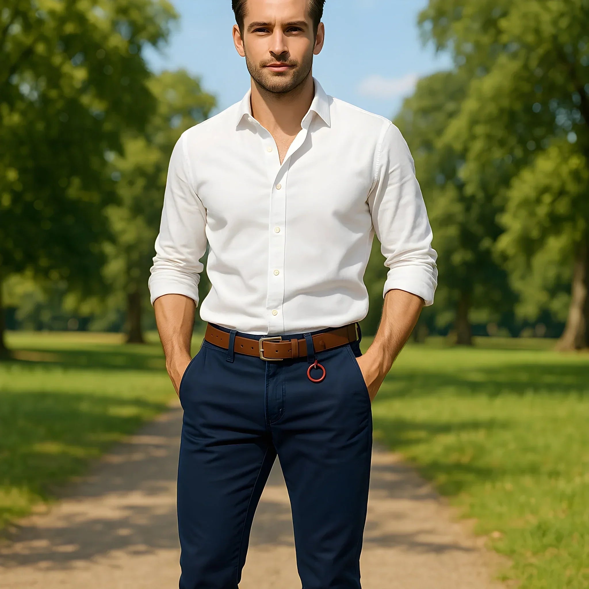 Men&#39;s Premium Blue Chinos 