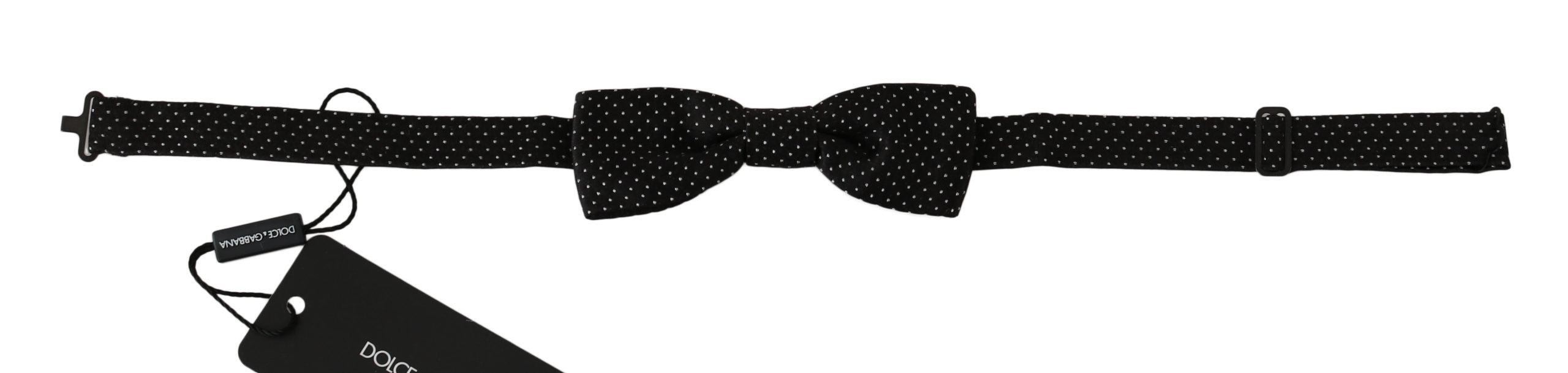 Dolce & Gabbana Elegant Black Polka Dot Silk Bow Tie