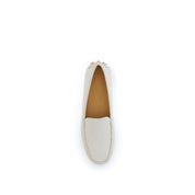 Tod's Cream Calf Leather Bos Taurus Slip-On Loafers