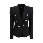 Balmain Black Wool Jackets And Coat
