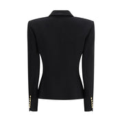 Balmain Black Wool Jackets And Coat