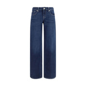 7FOR Blue Cotton Straight-Leg Jeans
