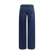 7FOR Blue Cotton Straight-Leg Jeans
