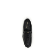 Prada Black Calf Leather Bos Taurus Slip-On Loafers