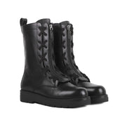 Valentino Garavani Black Calfskin Lace-Up Boots