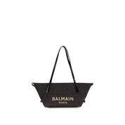 Balmain Black Raffia Shoulder Bag