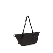 Balmain Black Raffia Shoulder Bag