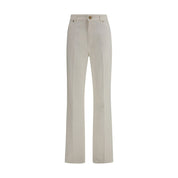 Balmain White Cotton Straight-Leg Jeans