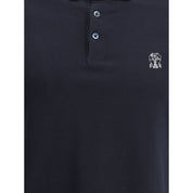 Brunello Cucinelli Blue Cotton Polo Shirt