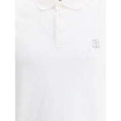 Brunello Cucinelli White Cotton Polo Shirt