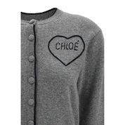 Chloé Gray Wool Cardigan