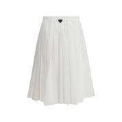Prada White Cotton Long Skirt