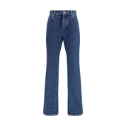 Balmain Blue Cotton Straight-Leg Jeans