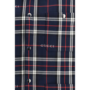 Gucci Blue Cotton Jackets And Coat