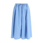 Marni Light Blue Cotton Midi Skirt