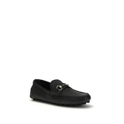 Gucci Black Calf Leather Bos Taurus Slip-On Loafers