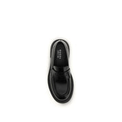 Gucci Black Calf Leather Bos Taurus Slip-On Loafers