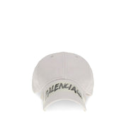 Balenciaga White Cotton Cap (Baseball Hat)
