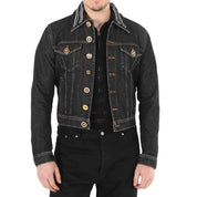 Versace Black Cotton Denim Jacket