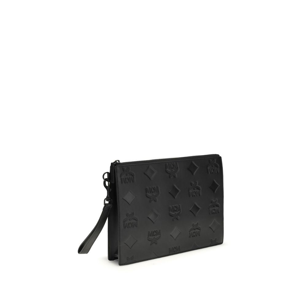 MCM Black Calf Leather Bos Taurus Clutch Bag