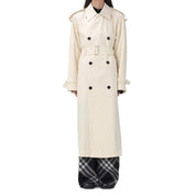 Burberry White Cotton Coat
