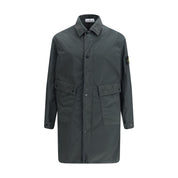 Stone Island Gray Polyester Coat