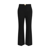 Valentino Black Fleece Wool Flared Pants
