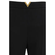 Valentino Black Fleece Wool Flared Pants