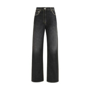 Versace Black Cotton Straight-Leg Jeans