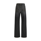 Versace Black Cotton Straight-Leg Jeans