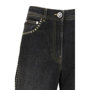 Versace Black Cotton Straight-Leg Jeans