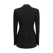 Max Mara Black Fleece Wool Blazer
