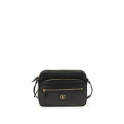 Valentino Garavani Black Calf Leather Bos Taurus Shoulder Bag