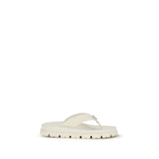 Prada White Rubber Flip-Flop Sandals