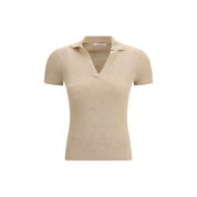 Max Mara Beige Fleece Wool Polo Shirt