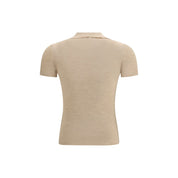 Max Mara Beige Fleece Wool Polo Shirt