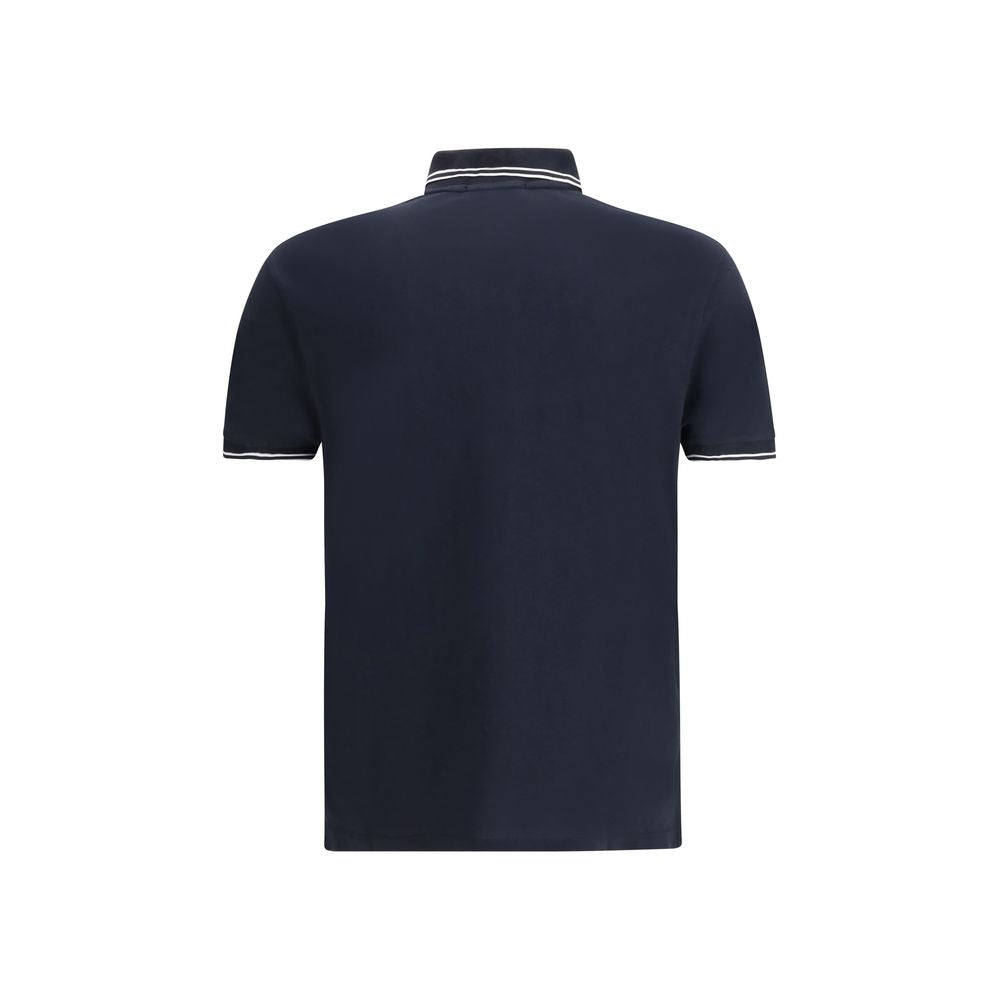 Stone Island Blue Cotton Polo Shirt