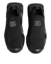Dolce & Gabbana Black Slip On Wave Low Top Sneakers Shoes