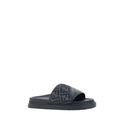 Fendi Gray Fabric Flat Sandals