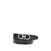 Ferragamo Black Calf Leather Bos Taurus Regular Belt