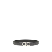 Ferragamo Black Calf Leather Bos Taurus Regular Belt