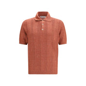Brunello Cucinelli Orange Cotton Polo Shirt