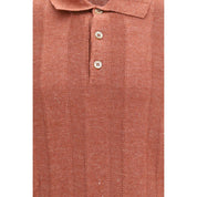 Brunello Cucinelli Orange Cotton Polo Shirt