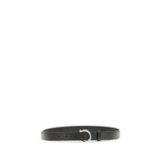 Ferragamo Black Calf Leather Bos Taurus Regular Belt