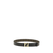 Fendi Black Calf Leather Bos Taurus Regular Belt