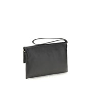 Fendi Black Calf Leather Bos Taurus Clutch Bag