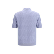 Fendi Blue Cotton Polo Shirt