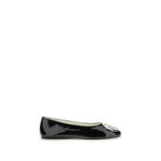 Tory Burch Black Calf Leather Bos Taurus Ballet Flats