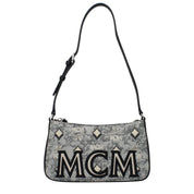MCM Gray Fabric Crossbody Bag